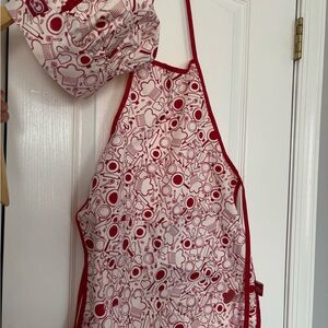Kid’s Red and White Kitchen Apron with Chef Hat